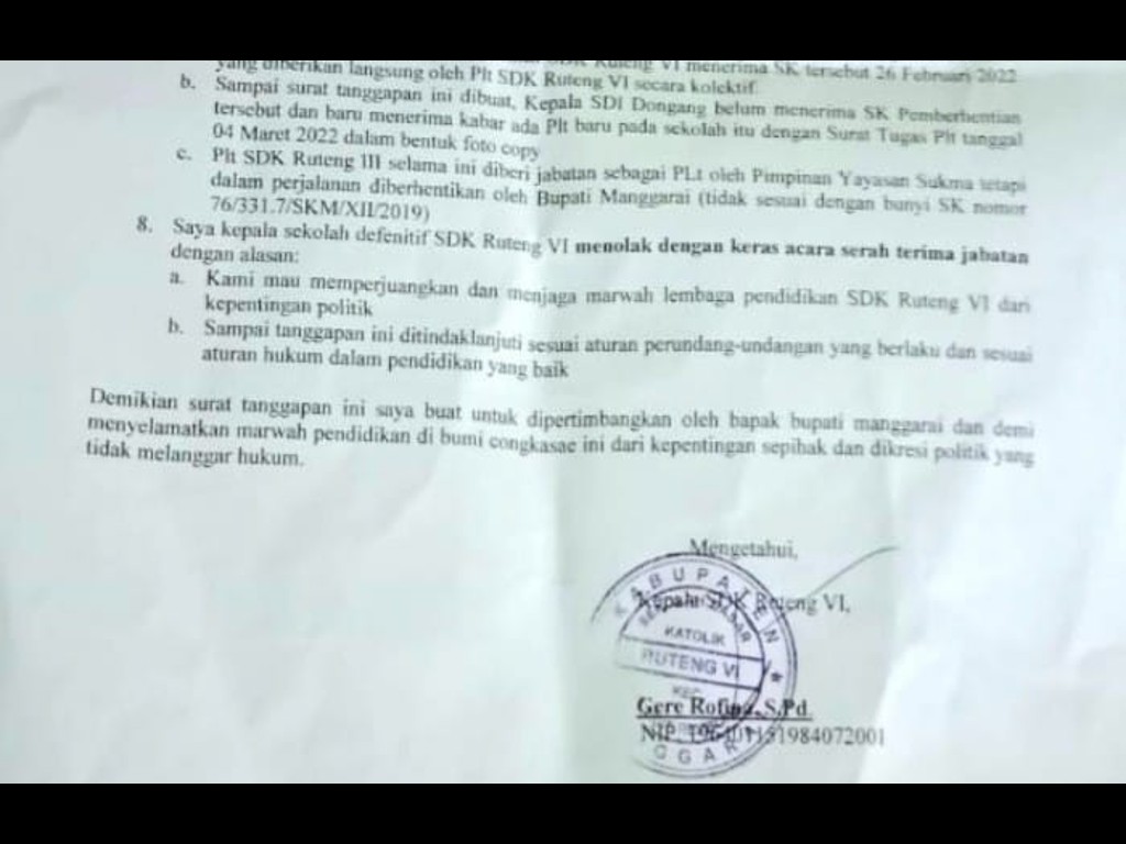 Surat Penolakan